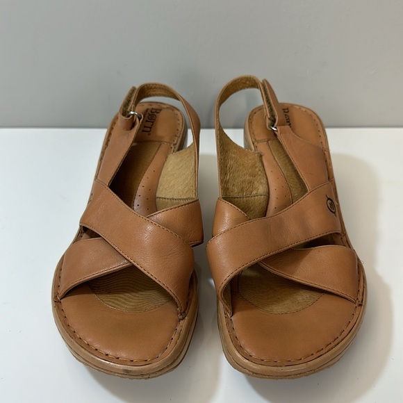 Born Brown Leather Slingback Sandals Size 9 - Picture 5 of 16